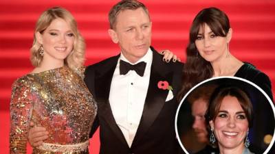 La actriz francesa Lea Seydoux, el actor británico Daniel Craig y la italiana Monica Bellucci.