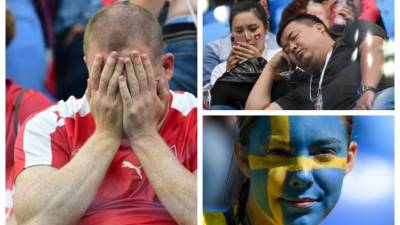 Un serie de emociones encontradas hubo en el duelo entre suizos y suecos por los octavos de final. Foto AFP