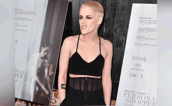 La actriz Kristen Stewart se presentó con la cabeza rapada en la premiere de su nueva película, 'Personal Shopper', en Los Ángeles.