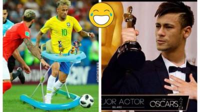 El ingenio de la gente pone a Neymar como un gran actor. Hasta un Oscar le entregaron ja, ja, ja.