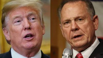 Trump anunció al comienzo de la semana que apoya oficialmente al desprestigiado candidato republicano Roy Moore, acusado de agresiones sexuales a menores.// Fotos AFP.