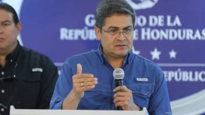 El presidente Juan Orlando Hernández dio declaraciones en conferencia de prensa.