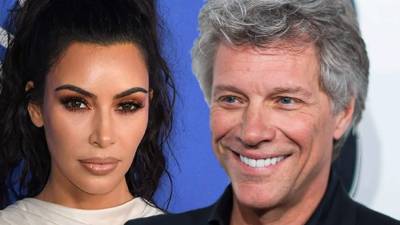 Collage de fotos Kim Kardashian (i) y Jon Bon Jovi (d).