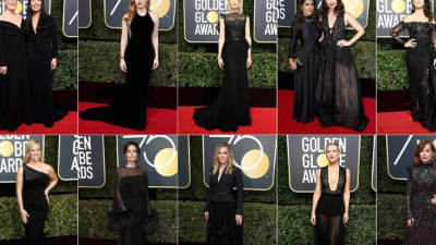 Las estrellas vistieron de negro en rechazo al acoso sexual que se ha vivido en Hollywood.