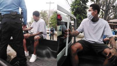 Momento en que Henry Figueroa es trasladado en la patrulla a la estación del barrio El Manchén.