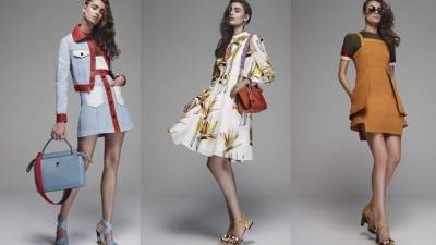 El estilo de vestir de los 70 es la referencia más marcada. Conjuntos como estos de Fendi son un claro ejemplo.