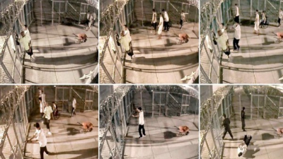 Imágenes. En un video quedó registrado el momento cuando Marvin Lara Pineda ataca a sangre fría a Marco Tulio Amador la noche del viernes 25 de octubre en la cárcel de máxima seguridad La Tolva.