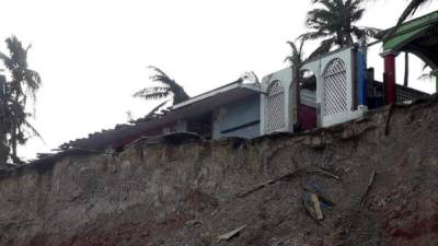 Vista de edificios destruidos tras el paso del huracán Iota en Puerto Cabezas, Nicaragua.