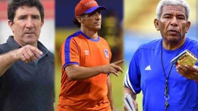 De izquierda a derecha: Los entrenadores Héctor Vargas, Pedro Troglio y Héctor Castellón.