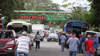 Protesta de manifestantes en la ciudad de El Progreso, Yoro, zona norte de Honduras.