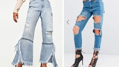 Los pantalones rasgados o ripped jeans son ahora más destapados, perfectos para looks casuales.
