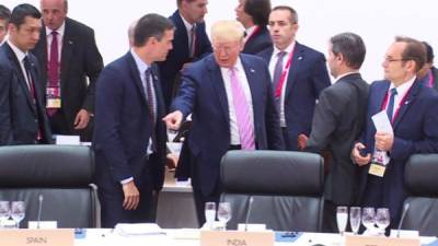 Pedro Sánchez compartió unas cuantas palabras con el presidente Donald Trump.