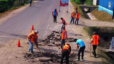 El bacheo lo realizó una empresa privada.