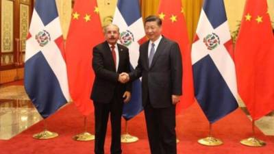 El presidente Danilo Medina y su homólogo de la República Popular China, Xi Jinping.