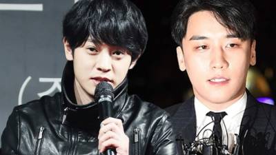 Collage de fotos de Jung Joon-young (i) y Seungri (d), acusados de varios delitos sexuales.