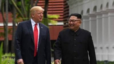 El acuerdo de desnuclearización entre Estados Unidos y Corea del Norte se dio en una histórica cumbre en Singapur el pasado 12 de junio. Foto: AFP / Saul Loeb