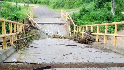 La caja puente en Concepción, Copán, colapsó.