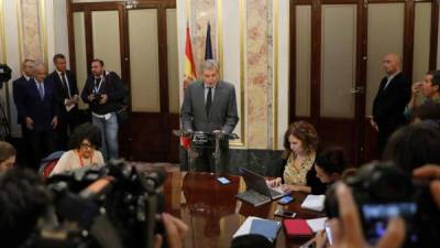 El ministro portavoz del Gobierno, Íñigo Méndez de Vigo, en el Congreso de los Diputados. EFE