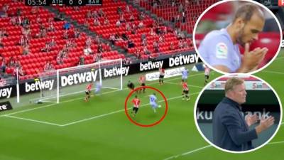 Martin Braithwaite erró una oportunidad muy clara para el Barcelona ante Athletic de Bilbao.