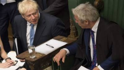 En esta fotografía de archivo tomada el 25 de julio de 2019 y publicada por el Parlamento del Reino Unido, el primer ministro británico. Foto AFP