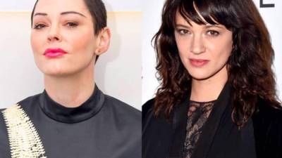 Collage de fotos de Rose McGowan y Asia Argento.