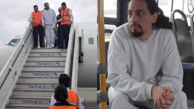 David Murcia Guzmán fundador de DMG a su llegada en calidad de deportado este martes, al aeropuerto El Dorado, Bogotá.