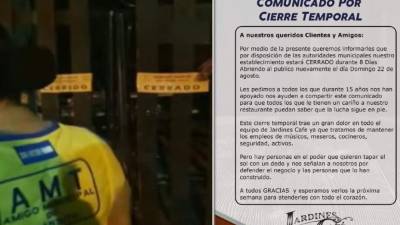 Al restaurante además le impuso una multa por cierre de 50 mil lempiras.