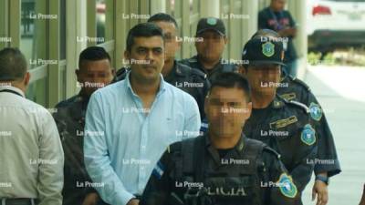 Arnaldo Urbina Soto, exalcalde de Yoro, en los juzgados de San Pedro Sula hoy.