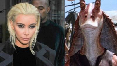 El nuevo look de Kim Kardashian fue uno de los temas más comentados en las redes sociales. Aquí uno de los memes. Jar Jar Binks, de Star Wars, otro de los grotescos parecidos.