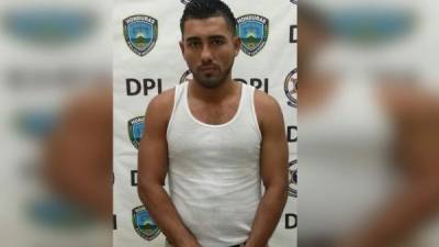 Darwin Fernando Miralda Raudales, de 25 años de edad, detenido por autoridades de la Policía Nacional de Honduras.