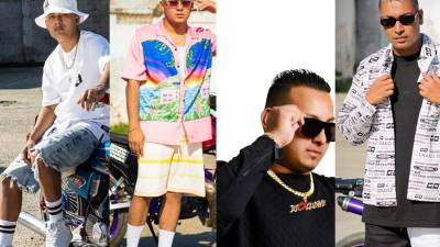 Rostros de los artistas que forman parte de la pieza musical “Biri Bam”.