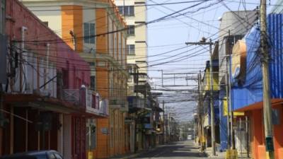 Una de las avenidas de San Pedro Sula durante el toque de queda absoluto.