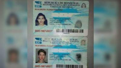 Las tarjetas de identidad corresponden a Silva Dinora Flores Fernández, con el número 0502-1957-00077.