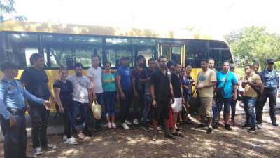 Cubanos detenidos en la zona sur de Honduras.