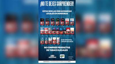 Estas son las únicas marcas de cigarrillos legalmente autorizadas en el país para la producción, importación, distribución y comercialización de cigarrillos.