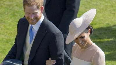 Foto de los duques de Sussex en su primer compromiso oficial como marido y mujer el 22 de abril. AFP