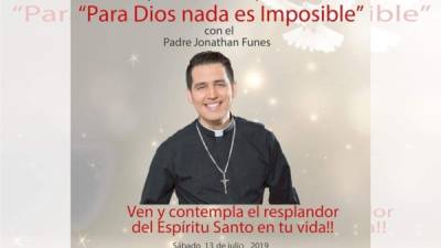 El padre Jonathan Funes liderará el tiempo de alabanza y adoración.