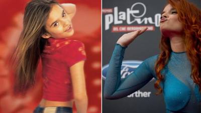 Melodía Ruiz Gutiérrez, más conocida como Melody, luce una larga cabellera roja y un sexy vestido.