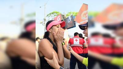SORPRENDIDA. Aldy González no lo podía creer, fue la gran ganadora de la categoría 21 kilómetros en femenino.