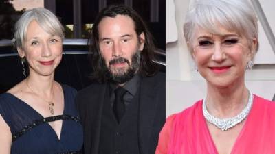 Alexandra Grant, amiga y presunta novia de Keanu Reeves, fue confundida con Helen Mirren por su cabellera plateada.
