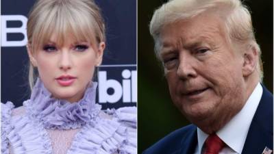 La cantante Taylor Swift y el presidente de EEUU, Donald Trump: Fotos: AFP