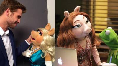 Liam Hemsworth y la Chanchita Peggy. La rana René con Denise.