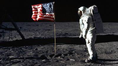 Imagen de 1969 donde aparece el astronauta Edwin Eugene Aldrin, Jr., piloto del módulo lunar en la misión Apolo 11. Foto: Nasa
