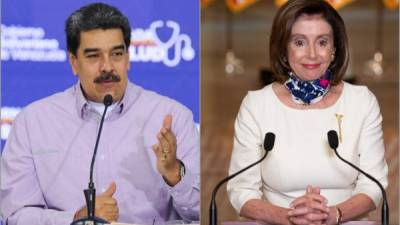 El presidente de Venezuela, Nicolás Maduro y la presidenta de la la presidenta de la Cámara de Representantes de EEUU, Nancy Pelosi. Fotos: AFP