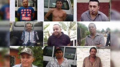 En imagen varios de los detenidos el pasado 12 de mayo de 2016 en el departamento de Yoro.