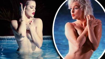 Khloe Kardashian en una sesión de fotos parecida a la de Marilyn Monroe.