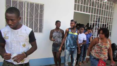 Foto referencial de migrantes hondureños en México.