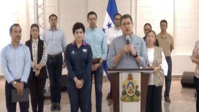 El Gobierno anunciando el paquete de medidas para hacer frente al coronavirus en Honduras.