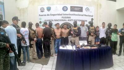 Pandilleros detenidos en Tegucigalpa, capital de Honduras.