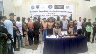 Pandilleros detenidos en Tegucigalpa, capital de Honduras.